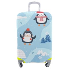 Christmas-seamless-pattern-with-penguin Luggage Cover (medium) by Grandong