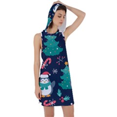 Colorful-funny-christmas-pattern      - Racer Back Hoodie Dress by Grandong