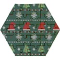 Beautiful-knitted-christmas-pattern -- Wooden Puzzle Hexagon View1