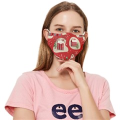 Christmas-new-year-seamless-pattern Fitted Cloth Face Mask (adult) by Grandong