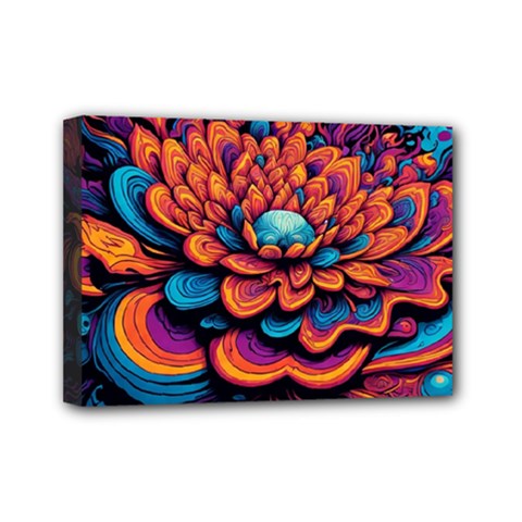 Flowers Painting Mini Canvas 7  X 5  (stretched) by Ravend