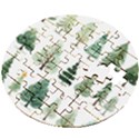 Christmas Trees Wooden Puzzle Round View2