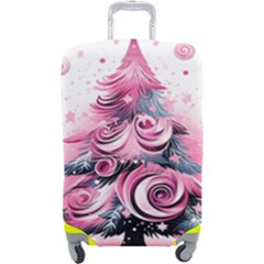 Winter Christmas Snow Xmas Tree Luggage Cover (large) by Vaneshop