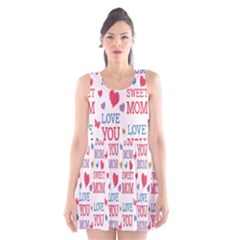 Love Mom Happy Mothers Day I Love Mom Graphic Scoop Neck Skater Dress by Vaneshop