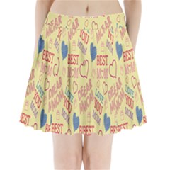 Love Mom Happy Mothers Day I Love Mom Graphic Pattern Pleated Mini Skirt by Vaneshop