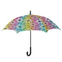 Funny Flowers Smile Face Camomile Hook Handle Umbrella (Large) View3