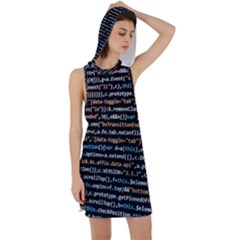 Close Up Code Coding Computer Racer Back Hoodie Dress by Amaryn4rt
