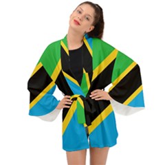 Flag Of Tanzania Long Sleeve Kimono by Amaryn4rt