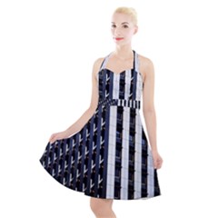 Architecture-building-pattern Halter Party Swing Dress  by Amaryn4rt