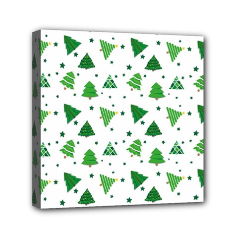 Christmas Trees Pattern Design Pattern Mini Canvas 6  X 6  (stretched) by Amaryn4rt