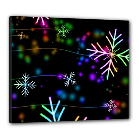 Snowflakes Snow Winter Christmas Canvas 24  X 20  (stretched) by Amaryn4rt