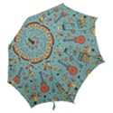 Seamless-pattern-musical-instruments-notes-headphones-player Hook Handle Umbrellas (Small) View2