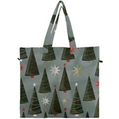 Christmas Trees Pattern Wallpaper Canvas Travel Bag by Pakjumat