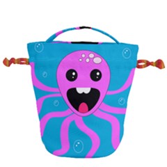 Bubble Octopus Copy Drawstring Bucket Bag by Dutashop