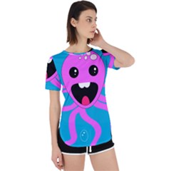 Bubble Octopus Copy Perpetual Short Sleeve T-shirt by Dutashop