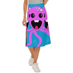 Bubble Octopus Copy Midi Panel Skirt by Dutashop