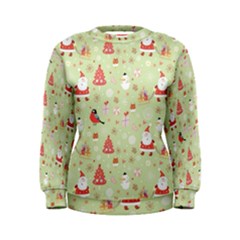 Christmas Pattern Christmas Tree Santa Women s Sweatshirt by Sarkoni