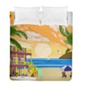 Vector Graphic Clipart Beach House Duvet Cover Double Side (Full/ Double Size) View1