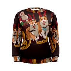 Christmas Santa Claus Dog Sled Women s Sweatshirt by Sarkoni