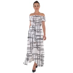 Structure Pattern Network Off Shoulder Open Front Chiffon Dress by Amaryn4rt