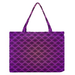 Pattern Texture Geometric Patterns Purple Zipper Medium Tote Bag by Dutashop