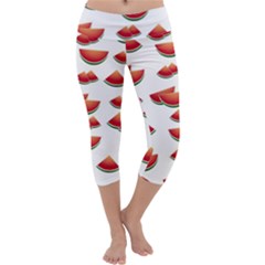 Summer Watermelon Pattern Capri Yoga Leggings by Dutashop