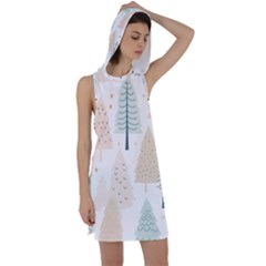 Trees Christmas Racer Back Hoodie Dress by Ravend