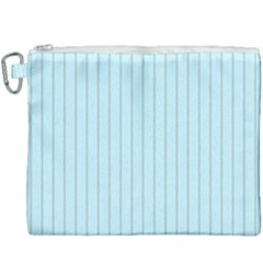 Stripes Striped Turquoise Canvas Cosmetic Bag (xxxl) by Amaryn4rt