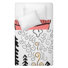 Santa Claus Cabin Hut Campfire Duvet Cover Double Side (single Size) by Ndabl3x