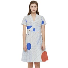 Computer Network Technology Digital Short Sleeve Waist Detail Dress by Grandong