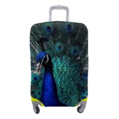 Blue And Green Peacock Luggage Cover (small) by Sarkoni