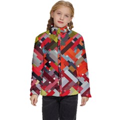 Maze Mazes Fabric Fabrics Color Kids  Puffer Bubble Jacket Coat by Sarkoni