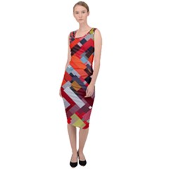 Maze Mazes Fabric Fabrics Color Sleeveless Pencil Dress by Sarkoni