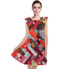 Maze Mazes Fabric Fabrics Color Tie Up Tunic Dress by Sarkoni