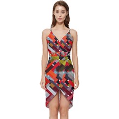 Maze Mazes Fabric Fabrics Color Wrap Frill Dress by Sarkoni