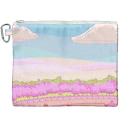 Pink And White Forest Illustration Adventure Time Cartoon Canvas Cosmetic Bag (xxxl) by Sarkoni