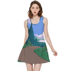 Adventure Time Cartoon Pathway Inside Out Reversible Sleeveless Dress by Sarkoni