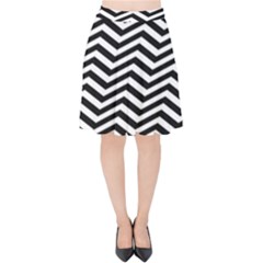 Zigzag Chevron Pattern Velvet High Waist Skirt by Dutashop