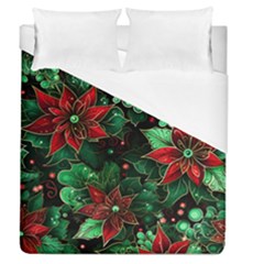 Flower Floral Pattern Christmas Duvet Cover (queen Size) by Ravend