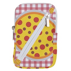 Pizza Table Pepperoni Sausage Belt Pouch Bag (small) by Ravend