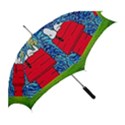 Cartoon Dog Starry Night Van Gogh Parody Straight Umbrellas View2