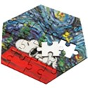 Dog House Vincent Van Gogh s Starry Night Parody Wooden Puzzle Hexagon View2