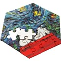 Dog House Vincent Van Gogh s Starry Night Parody Wooden Puzzle Hexagon View3
