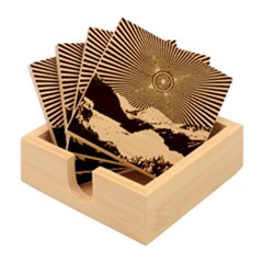 Surreal Art Psychadelic Mountain Bamboo Coaster Set by Modalart