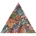 Multicolored Flower Decor Flowers Patterns Leaves Colorful Wooden Puzzle Triangle View1