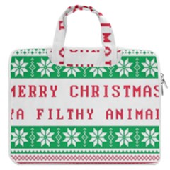 Merry Christmas Ya Filthy Animal Macbook Pro 16  Double Pocket Laptop Bag  by Pakjumat