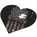 Chartres Cathedral Notre Dame De Paris Stained Glass Wooden Puzzle Heart View2