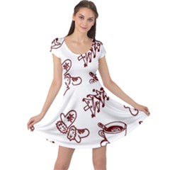 Red And White Christmas Breakfast  Cap Sleeve Dress by ConteMonfrey