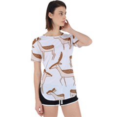 Seamless Deer Pattern Design Perpetual Short Sleeve T-shirt by Hannah976