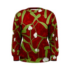 Mistletoe Christmas Texture Advent Women s Sweatshirt by Hannah976